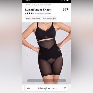 NWT Honeylove Superpower Short, Shapewear, Sz S